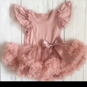 Beautiful 9-12month dusty rose tutu dress with layers & layers of chiffon